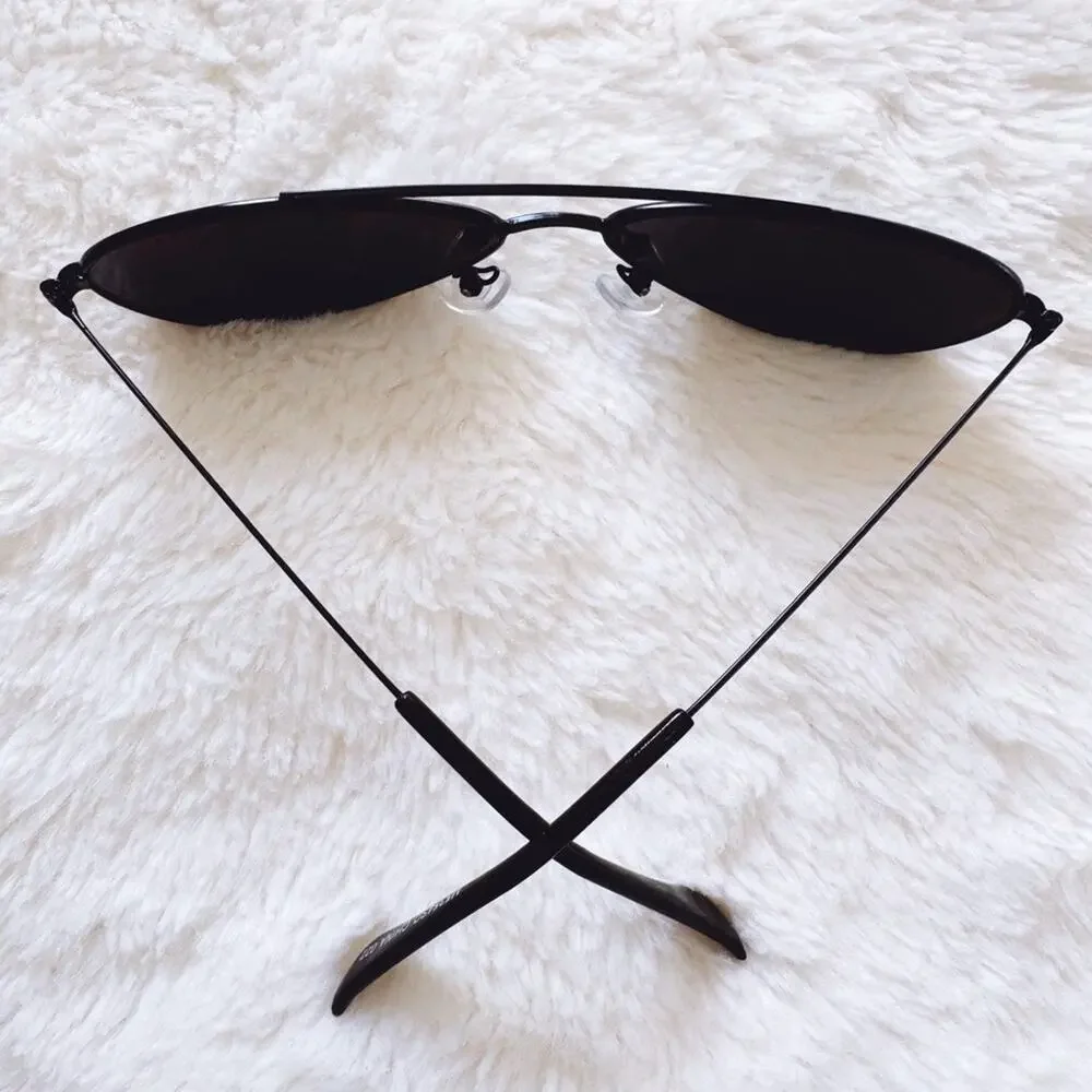 Carl Black Aviator Slim Sunglasses